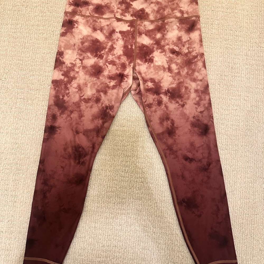 Athleta Elevation Printed 7/8 Tight Pink Ombré Size Large